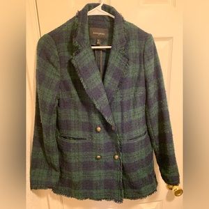 Banana Republic green/navy plaid blazer